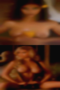 DD blonde swinging woman.